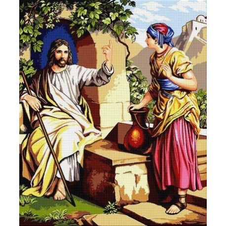 Гоблен със схема Исус и самаритянката