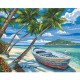 Рисуване по Номера (пълен комплект) -Лодка под палмите