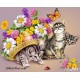 Рисуване по Номера (пълен комплект) -Цветя и котенца