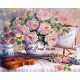 Рисуване по Номера (пълен комплект) - Цигулка, чай и цветя