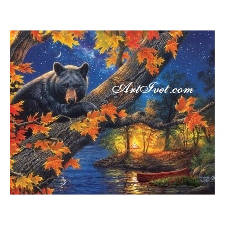 Рисуване по Номера (пълен комплект) - Есента на мечката
