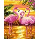 Рисуване по Номера (пълен комплект) - Залезът на фламинготата
