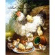 Рисуване по Номера (пълен комплект) - Кокошка и пиленца