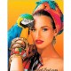 Рисуване по Номера (пълен комплект) -Красивата кубинка и нейния папагал