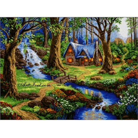 Рисуване по Номера (пълен комплект) -Вълшебна къщичка в гората
