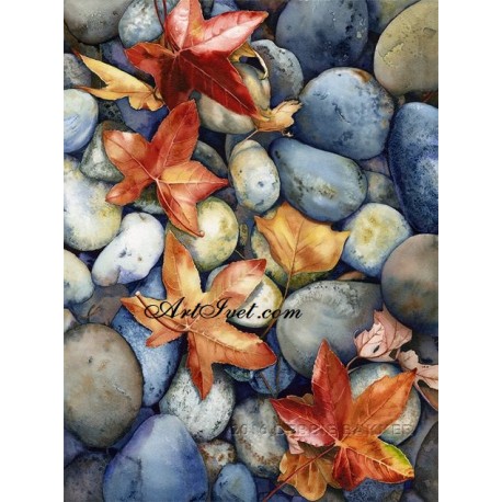 Рисуване по Номера (пълен комплект) - Есен сред речните камъни
