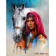 Рисуване по Номера (пълен комплект) - Алгара и нейният приятел белият кон