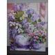 Рисуване по Номера (пълен комплект) - Деликатни цветя в бледо розово и нежно виолетово