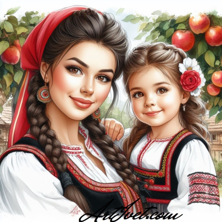 Рисуване по номера - ХУБАВА, КАТО МАМА 40х40 см.