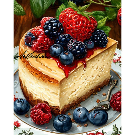 Рисуване по номера - КАРТИНА ЗА КУХНЯ - ЧИИЗКЕЙК