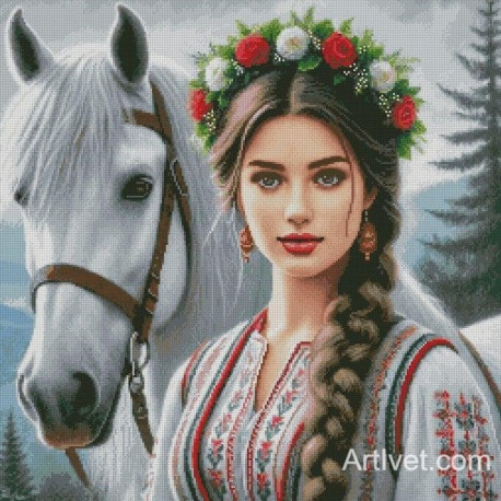 Гоблен ДЕВОЙКА С КОН
