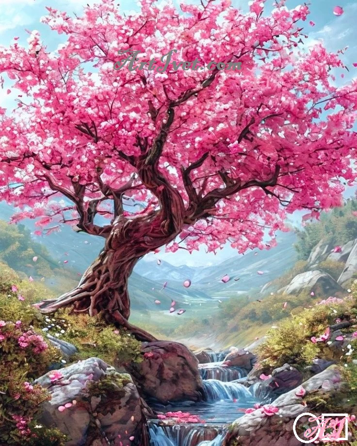 Диамантен  гоблен ДЪРВОТО НА ЖЕЛАНИЯТА: Размер и Вид - Квадратни диаманти 25х20