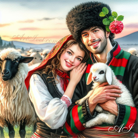 Рисуване по номера - ОБИЧ ЗА ДВАМА 40х40 см.