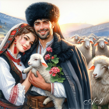 Рисуване по номера -СЪРЦЕТО НА ОВЧАРЯ 40х40 см.