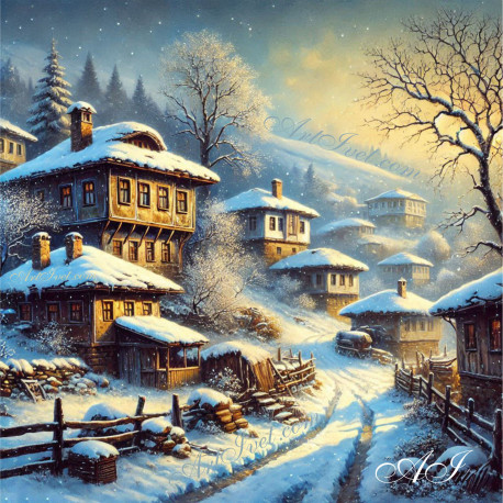 Рисуване по номера - ЗИМНА ПАРТИНА 0х40 см.