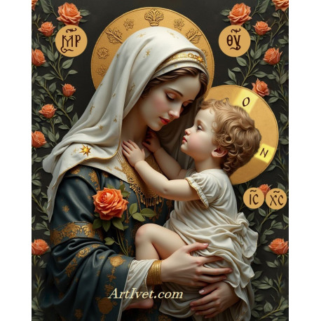 Рисуване по номера - ДЕВАТА С ИСУС - НЕЖНОСТ