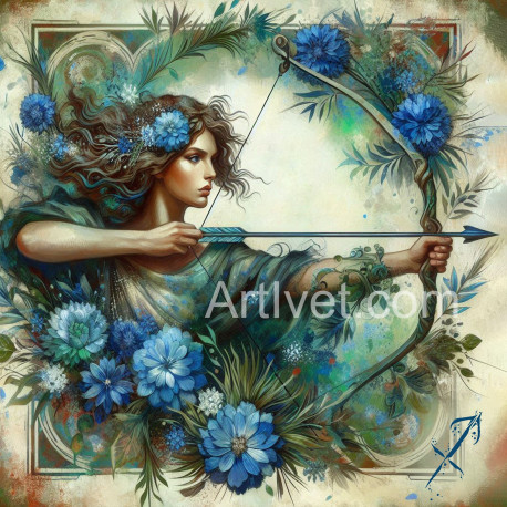 Рисуване по номера - ЗОДИЯ СТРЕЛЕЦ ПО С.МАРИНОВА 40х40 см.