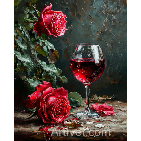 Рисуване по номера - ЧАША МЕРЛО И ОЩЕ АРОМАТ