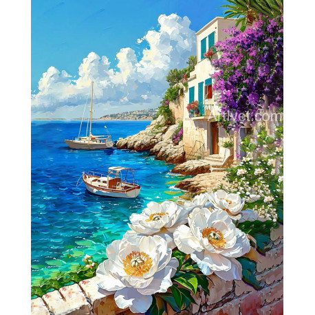 Рисуване по номера - БРЯГ С ОМАЕН АРОМАТ