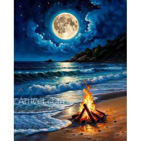 Рисуване по номера - ОГЪН НА БРЕГА И В ДУШАТА