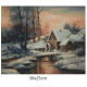 Диамантен гоблен ЗИМЕН ПЕЙЗАЖ СЪС СТАРА ВОДЕНИЦА