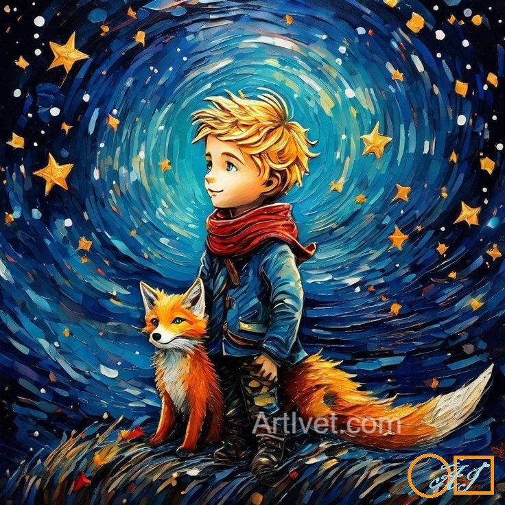 Диамантен гоблен - МАЛКИЯ ПРИНЦ - ОПИТОМЕНАТА ЛИСИЦА: Размер и Вид - Кръгли диаманти 40х40