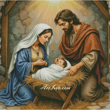 Диамантен гоблен - РАЖДАНЕТО НА ИСУС – КРАЙ ЯСЛИТЕ