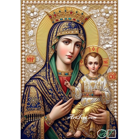 Диамантен гоблен - ДЕВАТА С МЛАДЕНЕЦА - ЦАРИЦА НА ЦАРИЦИТЕ