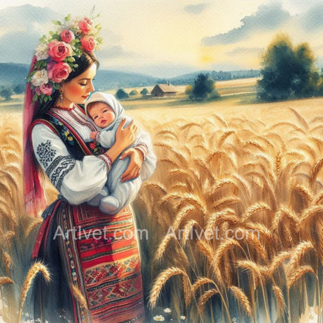 Рисуване по номера - МАЙЧИЦА И РОЖБАТА И 40х40 см.