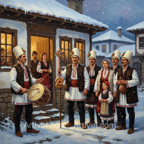 Рисуване по номера - КОЛЕДАРИ 40х40 см.