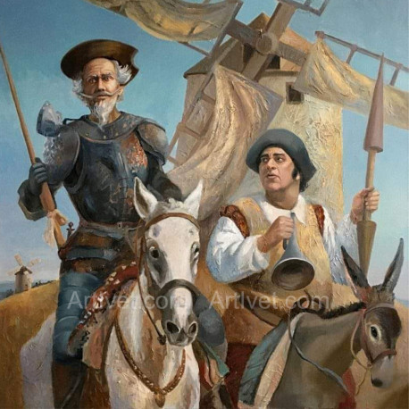 Рисуване по номера - ДОН КИХОТ И САНЧО ПАНСА 40х40 см.