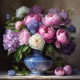 Рисуване по номера - ВАЗА С НЕЖНИ БОЖУРИ 40х40 см.