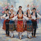 Рисуване по номера - АНСАМБЪЛ - НАРОДНИ ТАНЦИ 40х40 см.