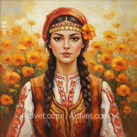 Рисуване по номера - МОМА С НЕВЕНИ 40х40 см.