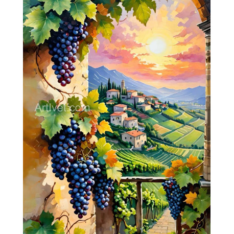 Рисуване по номера - НАТЕЖАЛИ ГРОЗДОВЕ