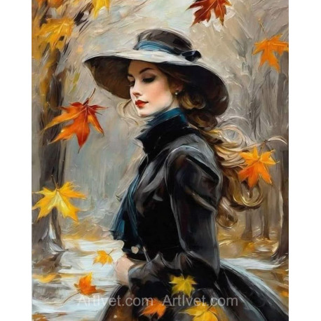 Рисуване по номера - ДАМА В ЧЕРНО