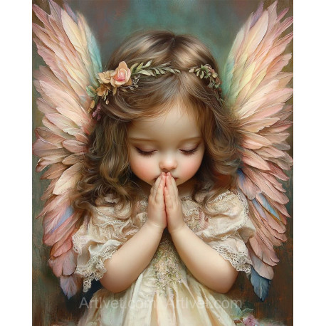 Рисуване по номера - АНГЕЛЧЕ СЕ МОЛИ ЗА ВСИЧКИ