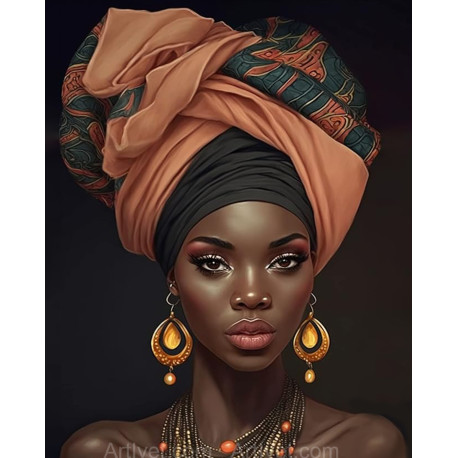 Рисуване по номера - МУЛАТКА - КРАСОТА В АБАНОСОВИ ОТБЛЯСЪЦИ