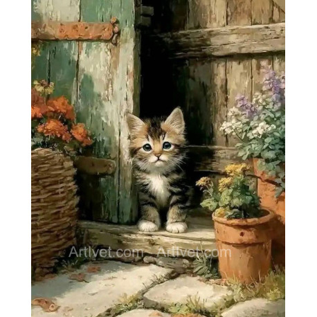 Рисуване по номера - ДОМ В ДВЕ КОТЕШКИ ОЧИ