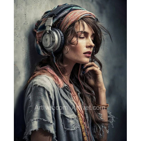 Рисуване по номера - РАЗЦЪФНАЛА ТЪГА ПОД ЗВУЦИТЕ НА МУЗИКА