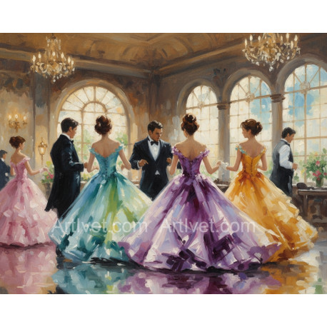 Рисуване по номера - ВЕЧЕРНИ ТАНЦИ - ШЕПОТЪТ НА САТЕНА