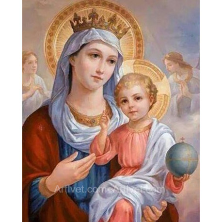 Рисуване по номера - ДЕВАТА С МЛАДЕНЕЦА - ЧИСТА НЕЖНОСТ