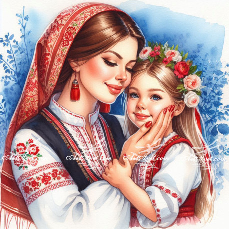 Рисуване по номера - НА МАМА МИЛАТА РОЖБА 40х40 см.