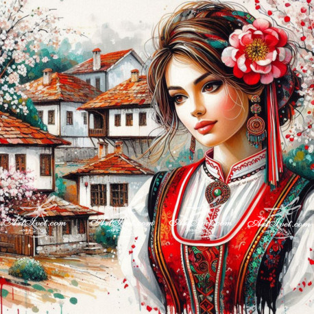 Рисуване по номера - МАРИЯНА СЕ ЗАМИСЛИ 40х40 см.