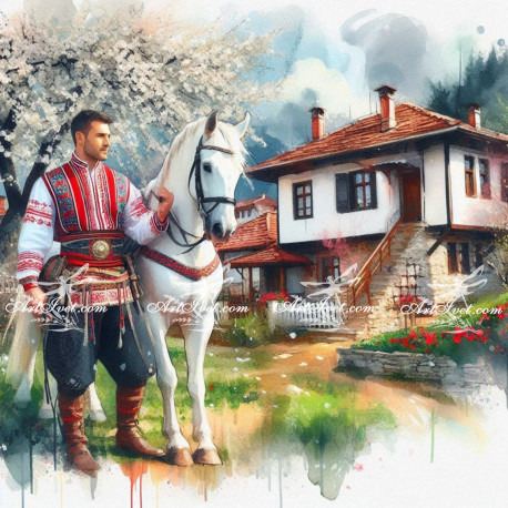 Рисуване по номера - СТОЯН ТРЪГВА НА ПЪТ 40х40 см.