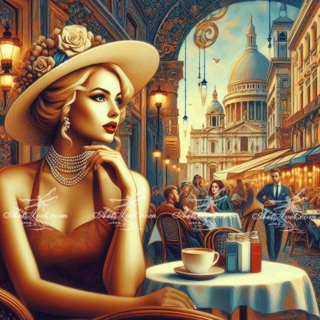 Рисуване по номера - ФРЕНСКОТО КАФЕНЕ 40х40 см.