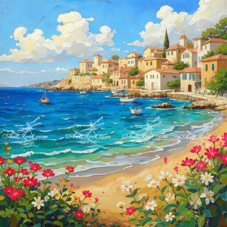 Рисуване по номера - МОРСКИ БРЯГ 40х40 см.