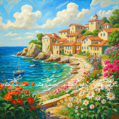 Рисуване по номера - МОРСКИ ПЕЙЗАЖ 40х40 см.