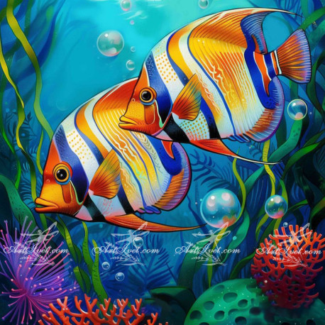 Рисуване по номера - МОРСКО ДЪНО 40х40 см.