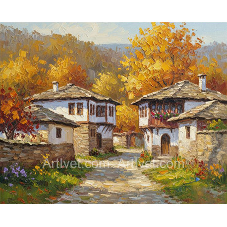 Рисуване по номера - СТАРИ БЪЛГАРСКИ КЪЩИ В КОПРИВЩИЦА